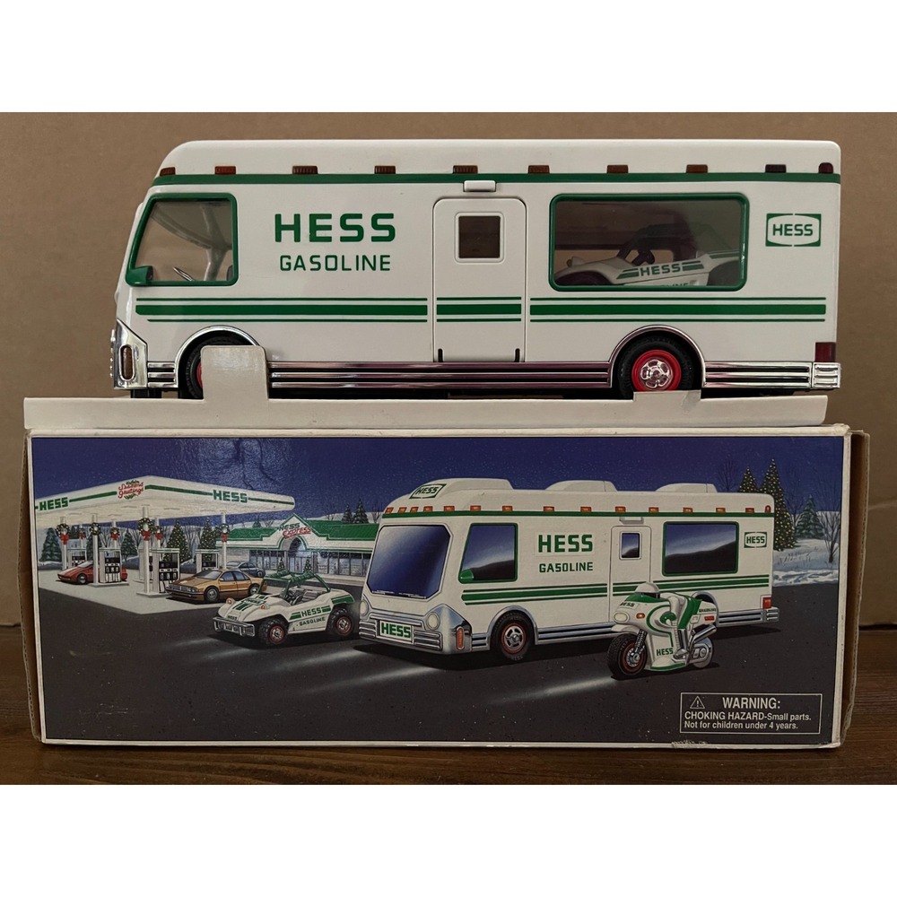 Hess Recreation Van w/Dune Buggy and Motorcycle-1998-Battery Operated-New in Box